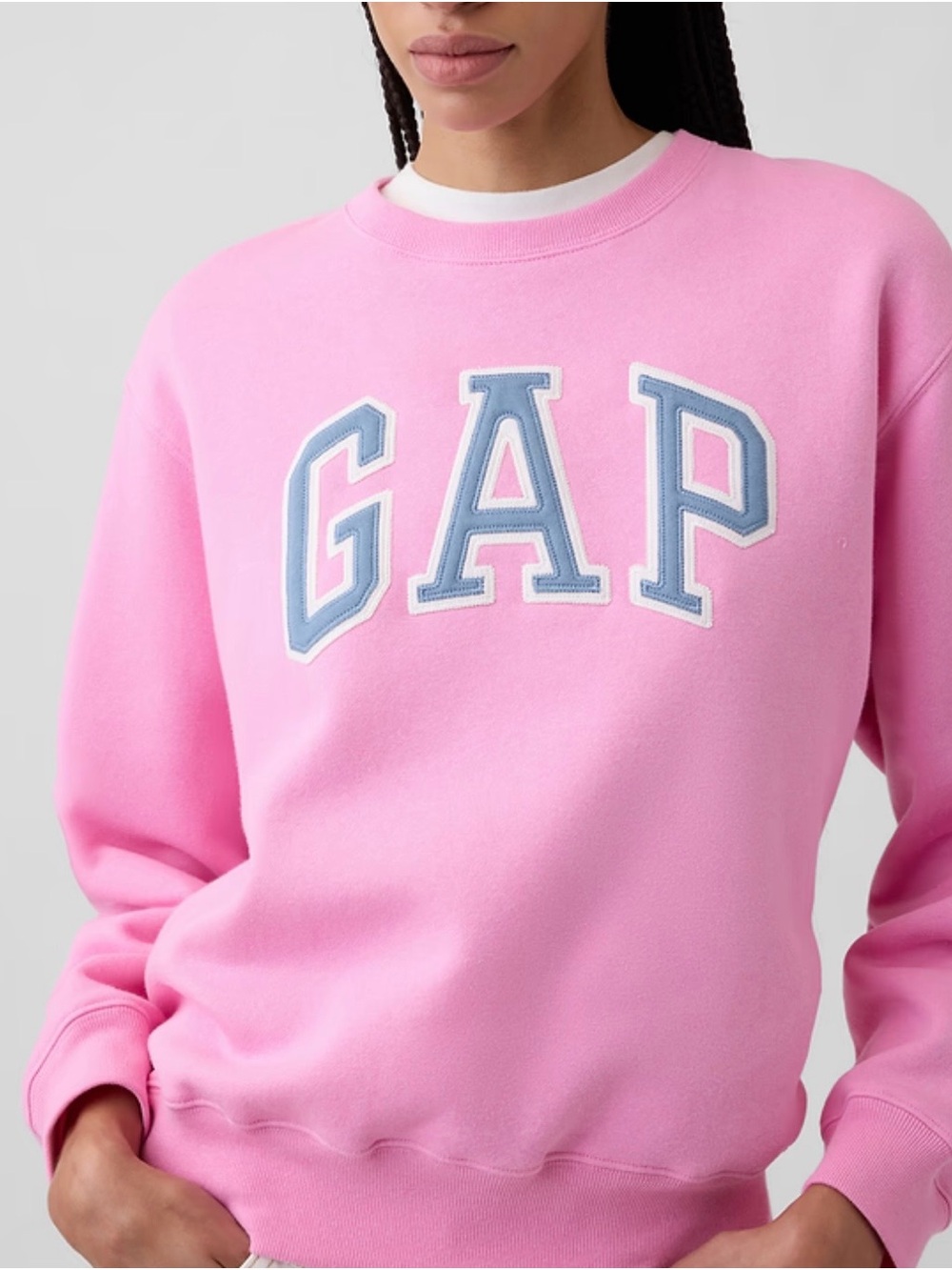 GAP Pink Crewneck Sweatshirt with Light Blue Logo🩷🩵